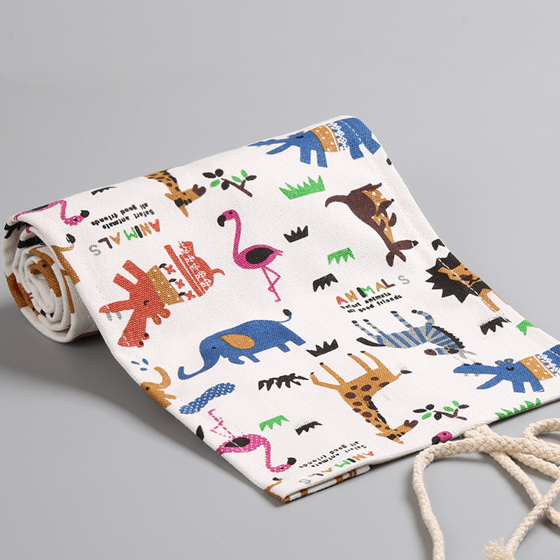 Handmade creative zoo roll pencil pouch