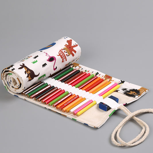 Handmade creative zoo roll pencil pouch