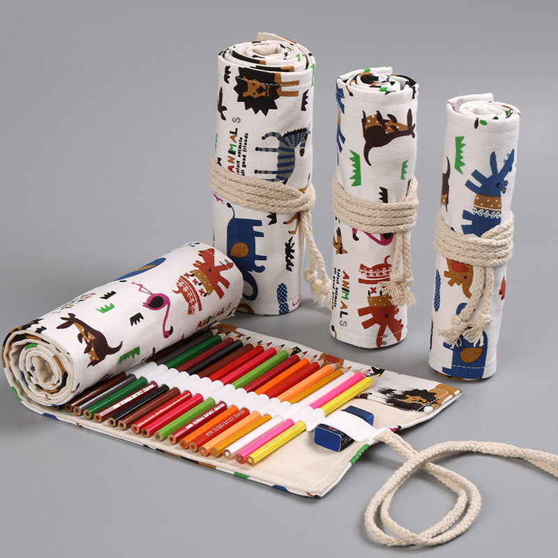 Handmade creative zoo roll pencil pouch