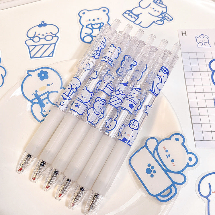 Cartoon Cream Bear 0.5mm Unisex Pen (6pcs/box)