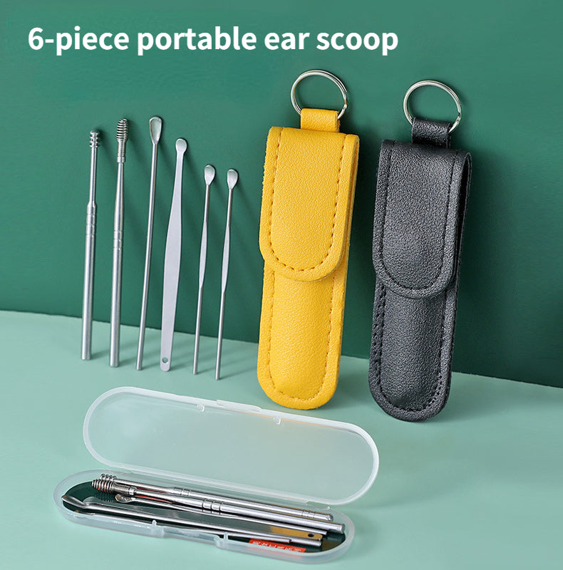 6-piece portable ear scoop