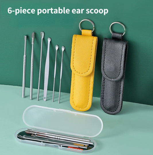 6-piece portable ear scoop
