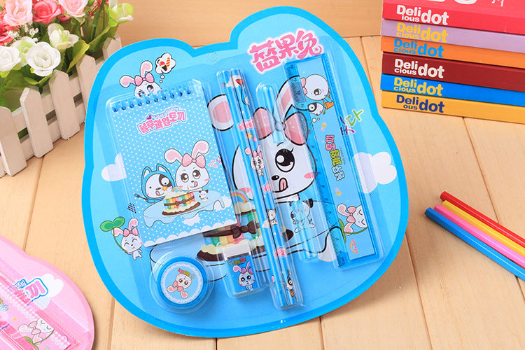 Cartoon 8 in 1 School Stationery Set