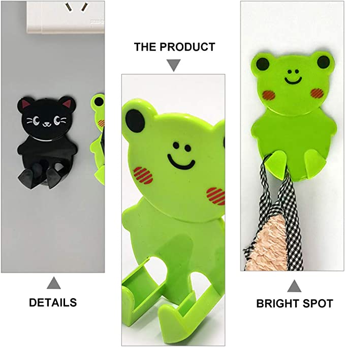 Cartoon animals without holes power plug hooks（4pcs/set）