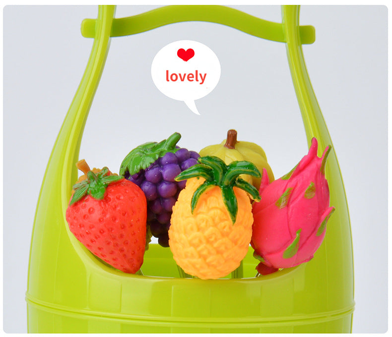 Creative mini barrel fruit fork set