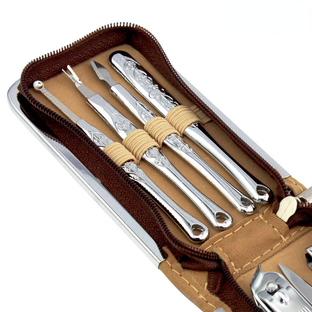 Beautifully carved seven-piece nail art tool set