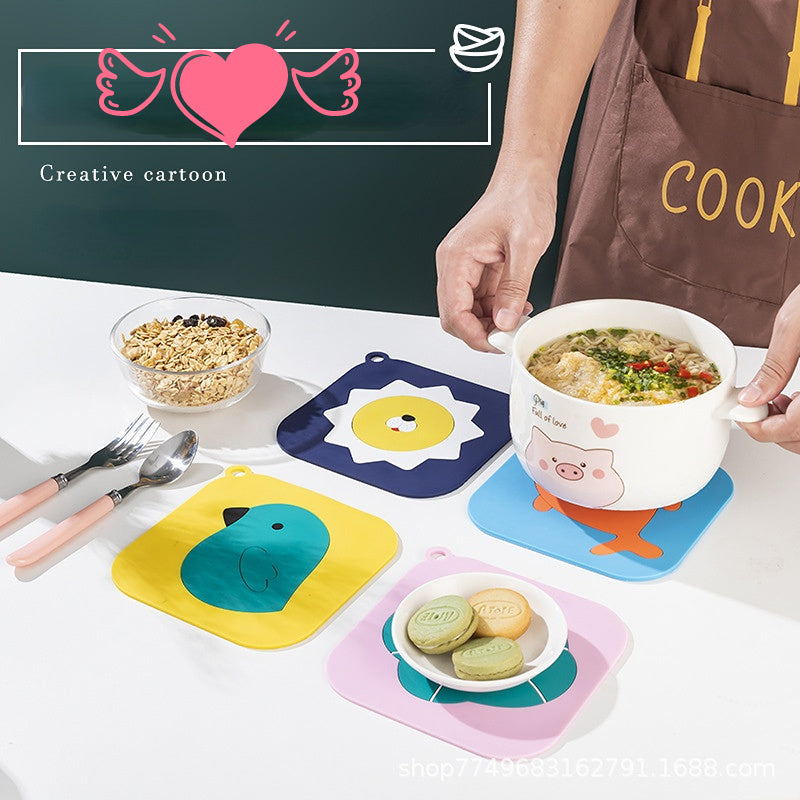 Cartoon Silicone Insulated Placemats Coasters (4pcs/set)