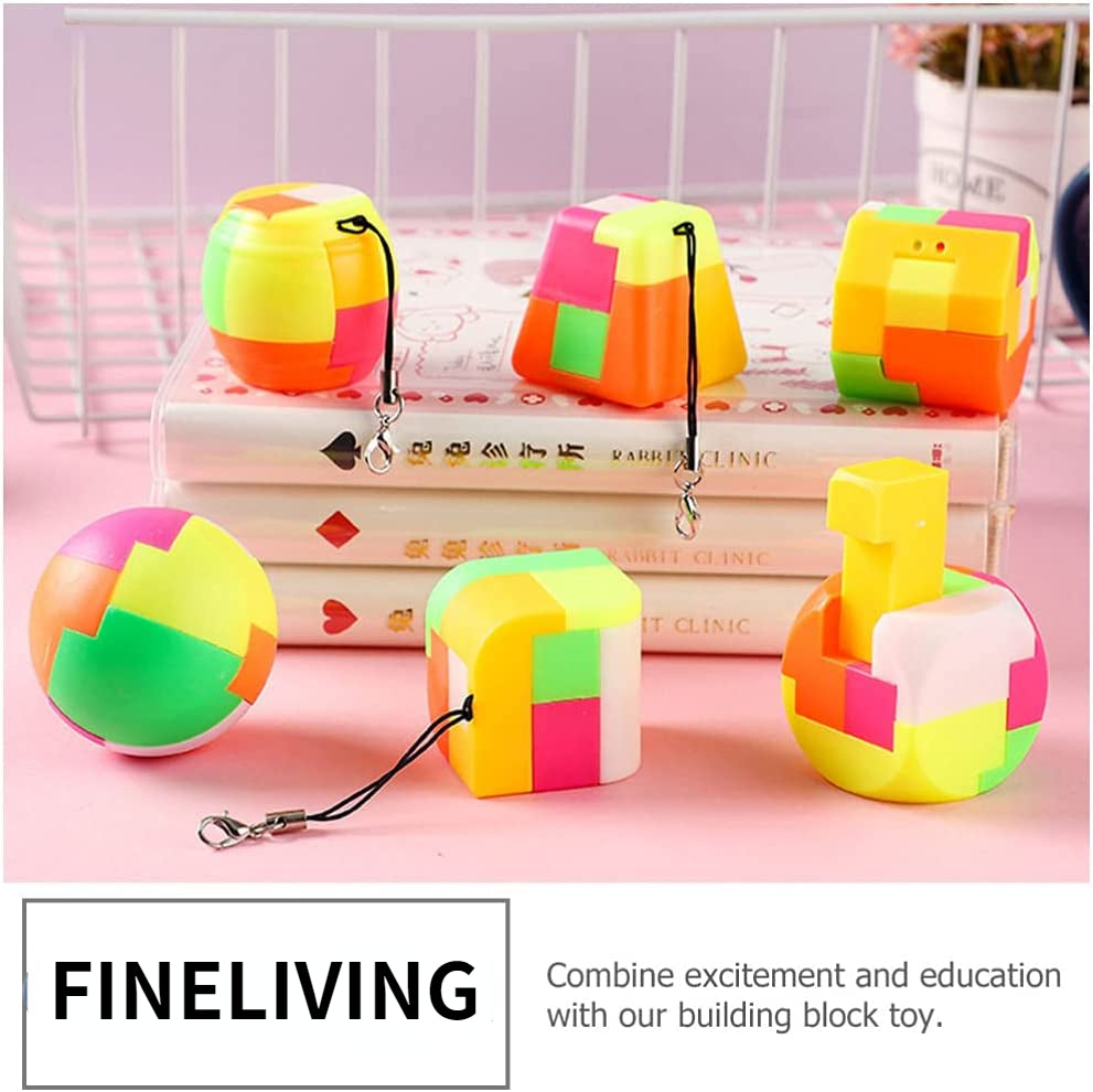 6pcs Assembled Keychains Building Block Toys Creative Intellectual Toys ( Colorful )