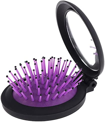 2-in-1 Portable Folding Airbag Comb with Mirror