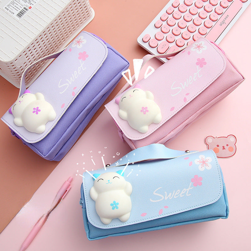 3D stress relief creative multifunctional cartoon cute pencil pouch