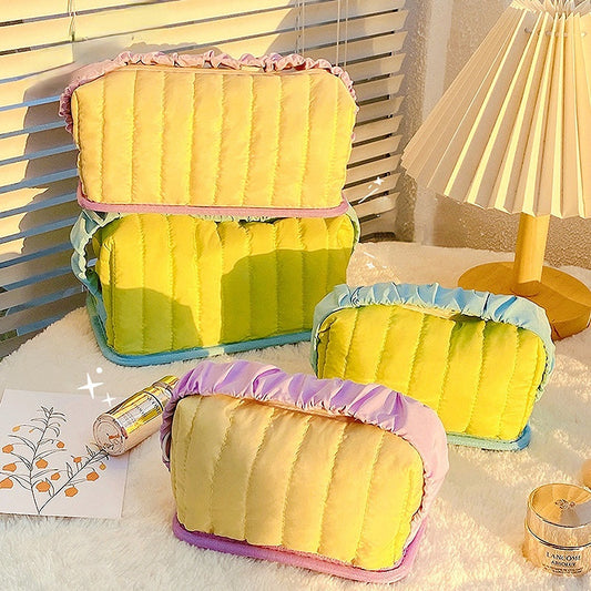 Creative cream toast large capacity portable storage bag