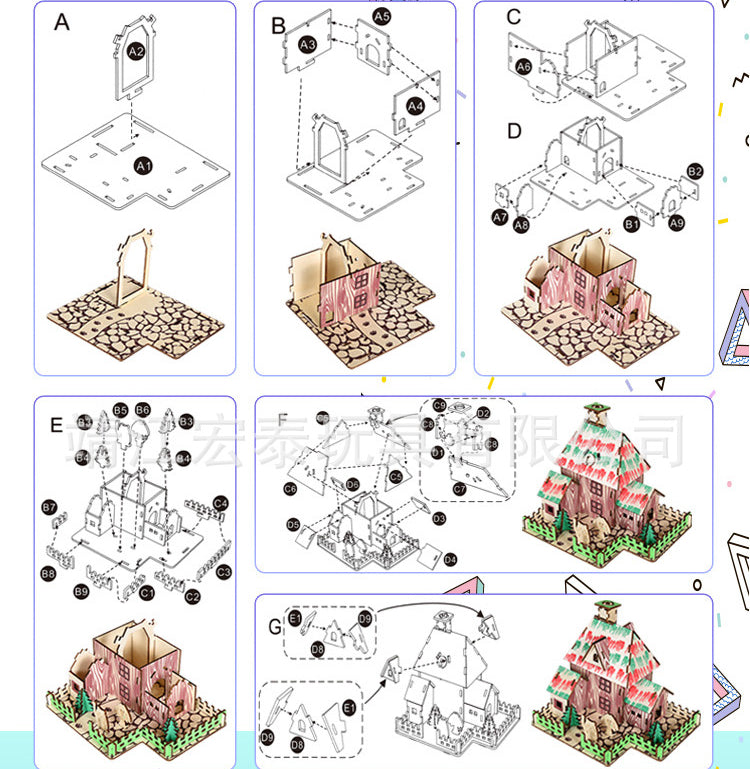 3D wooden three-dimensional forestry engineering vehicle model puzzle