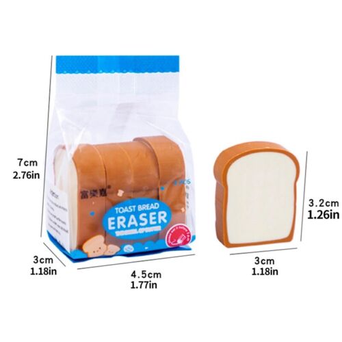 Cartoon toast block eraser（4Pcs / Set ）