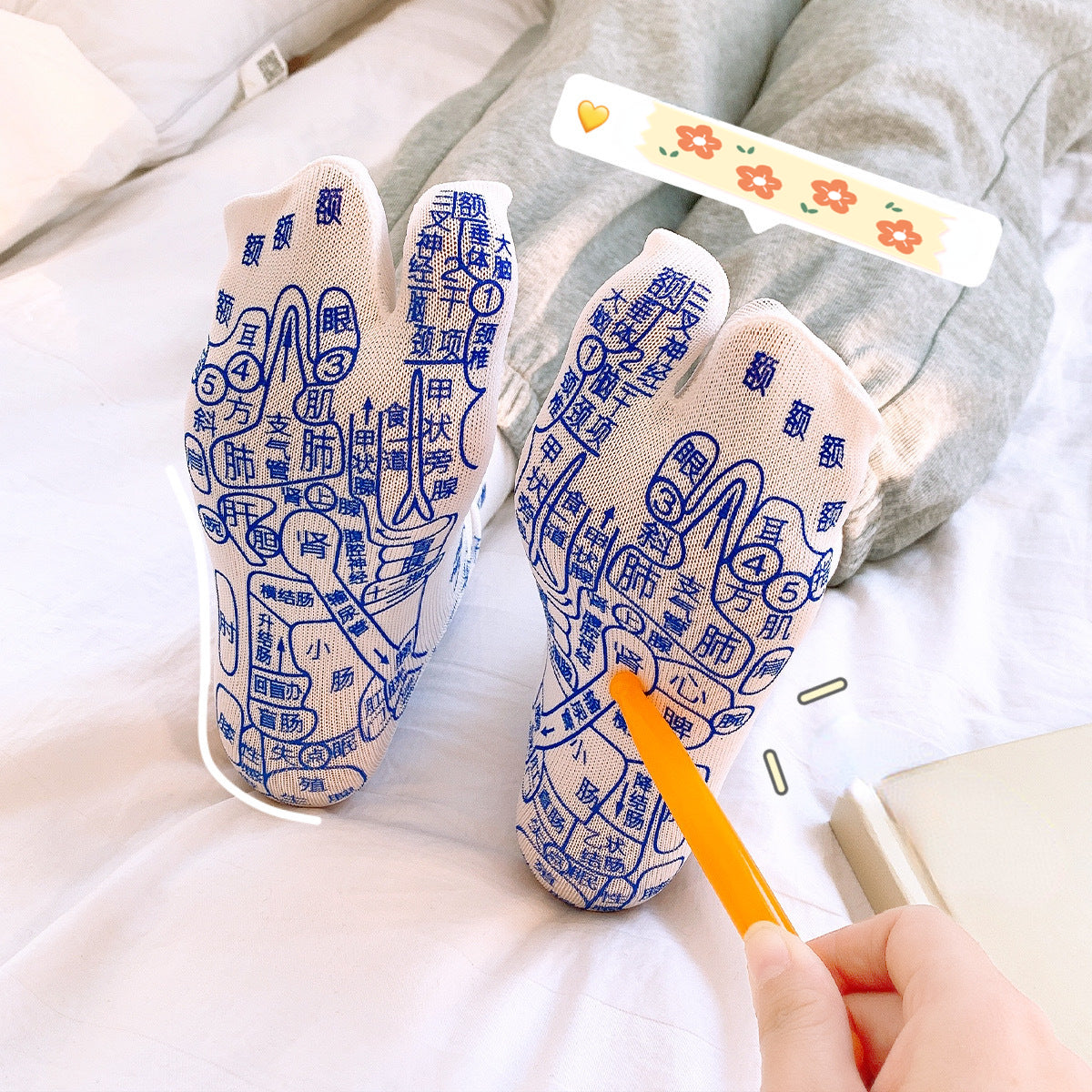 Plantar acupuncture point chart health socks