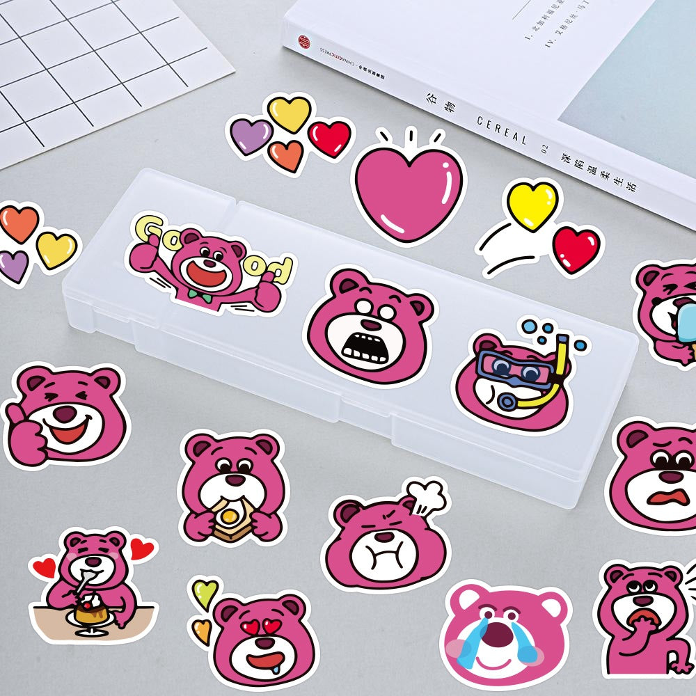 Cute Pink Bear Stickers (60pcs)