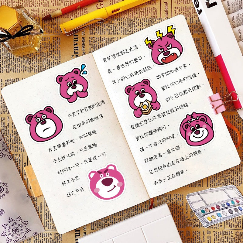 Cute Pink Bear Stickers (60pcs)