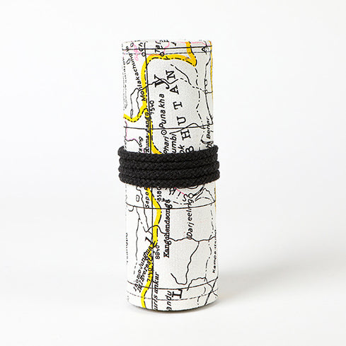 Map canvas print simple roll pencil pouch