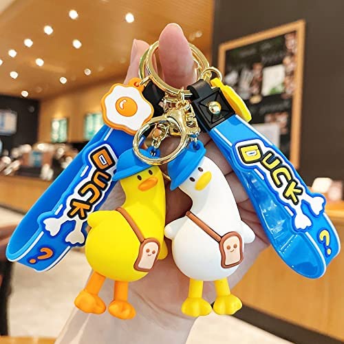 Creative funny novelty crooked head duck key chain