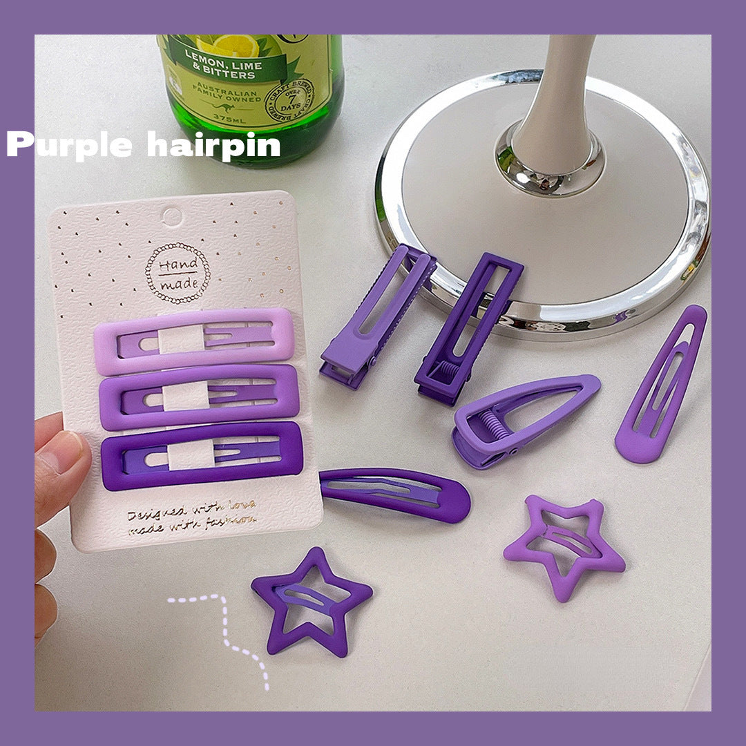 Fresh and sweet taro purple side clip bangs clip