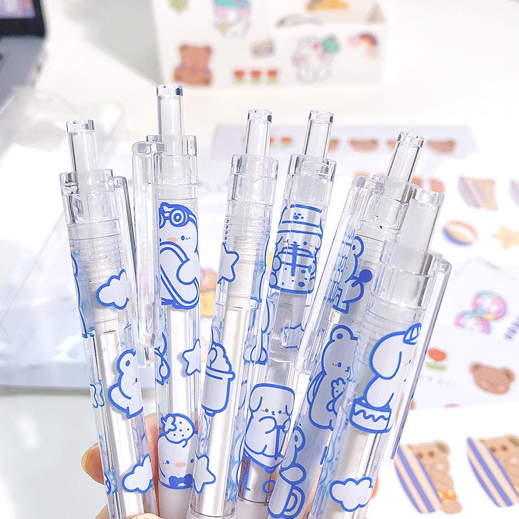 Cartoon Cream Bear 0.5mm Unisex Pen (6pcs/box)