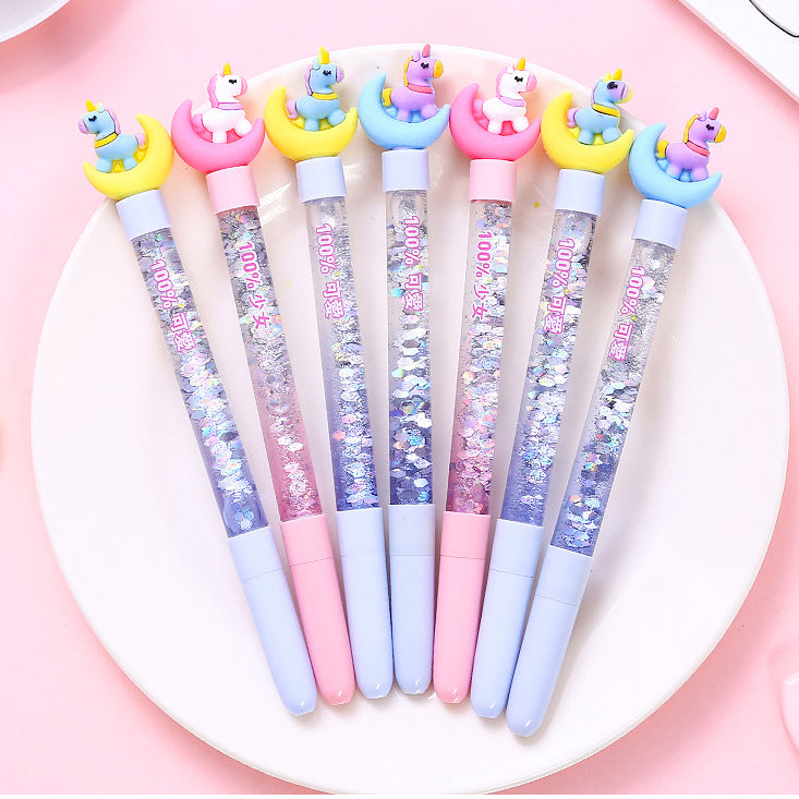 Moon Horse Unicorn Quicksand Unisex Pen