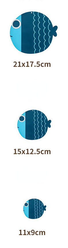 Cartoon little fat fish high-temperature silicone anti-scald table mat (large 1 medium 1 small 1 / set)