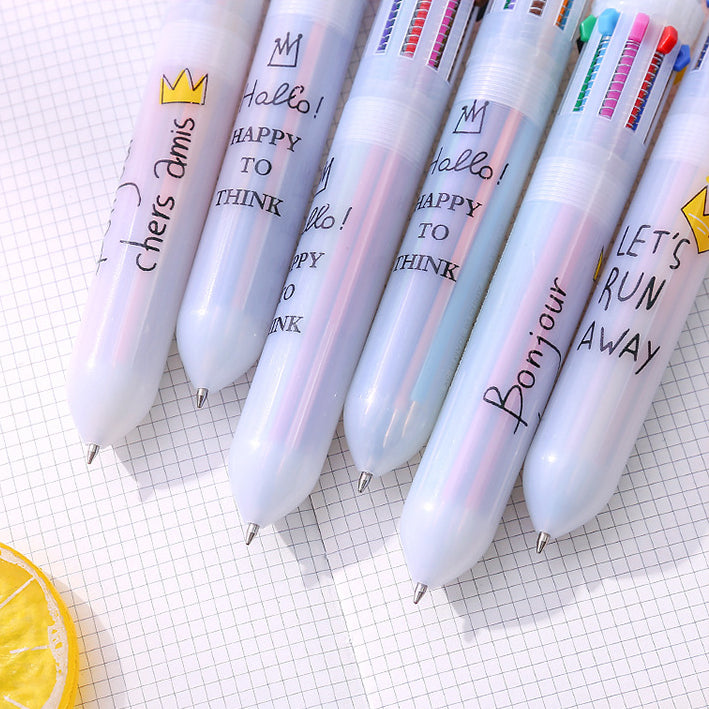 Cute coloured ball ten colour ballpoint pen