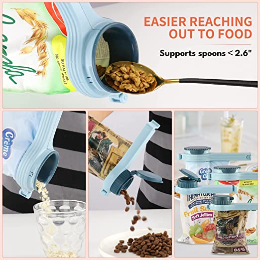 Multi-functional food preservation moisture-proof out of the mouth snack sealing clip