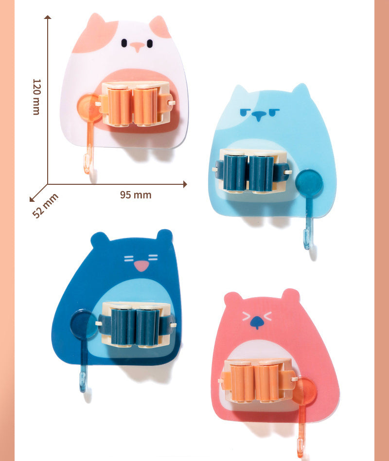 Cute bear no-punch mop hook clip