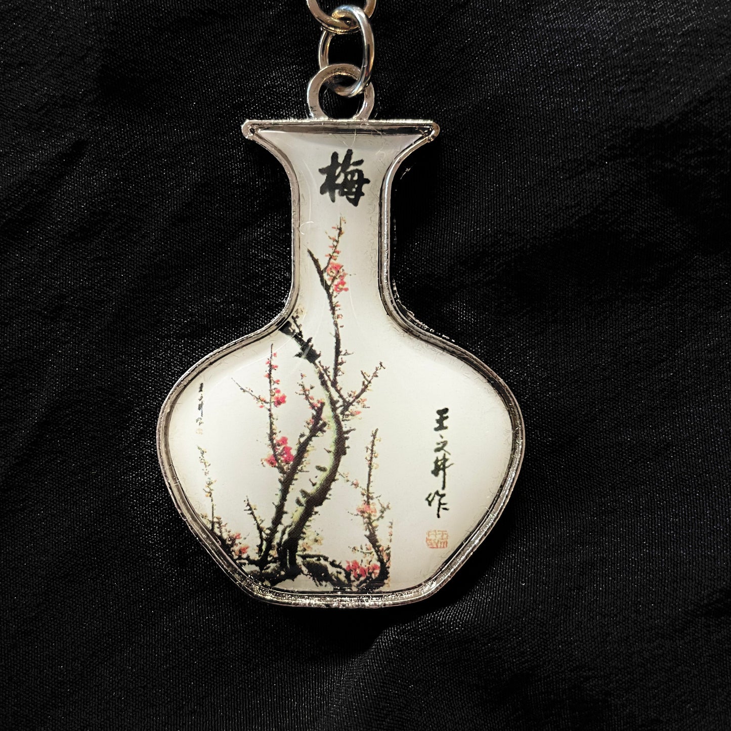 Chinese Style  Porcelain Keychain: Plum, Orchid, Bamboo and Chrysanthemum