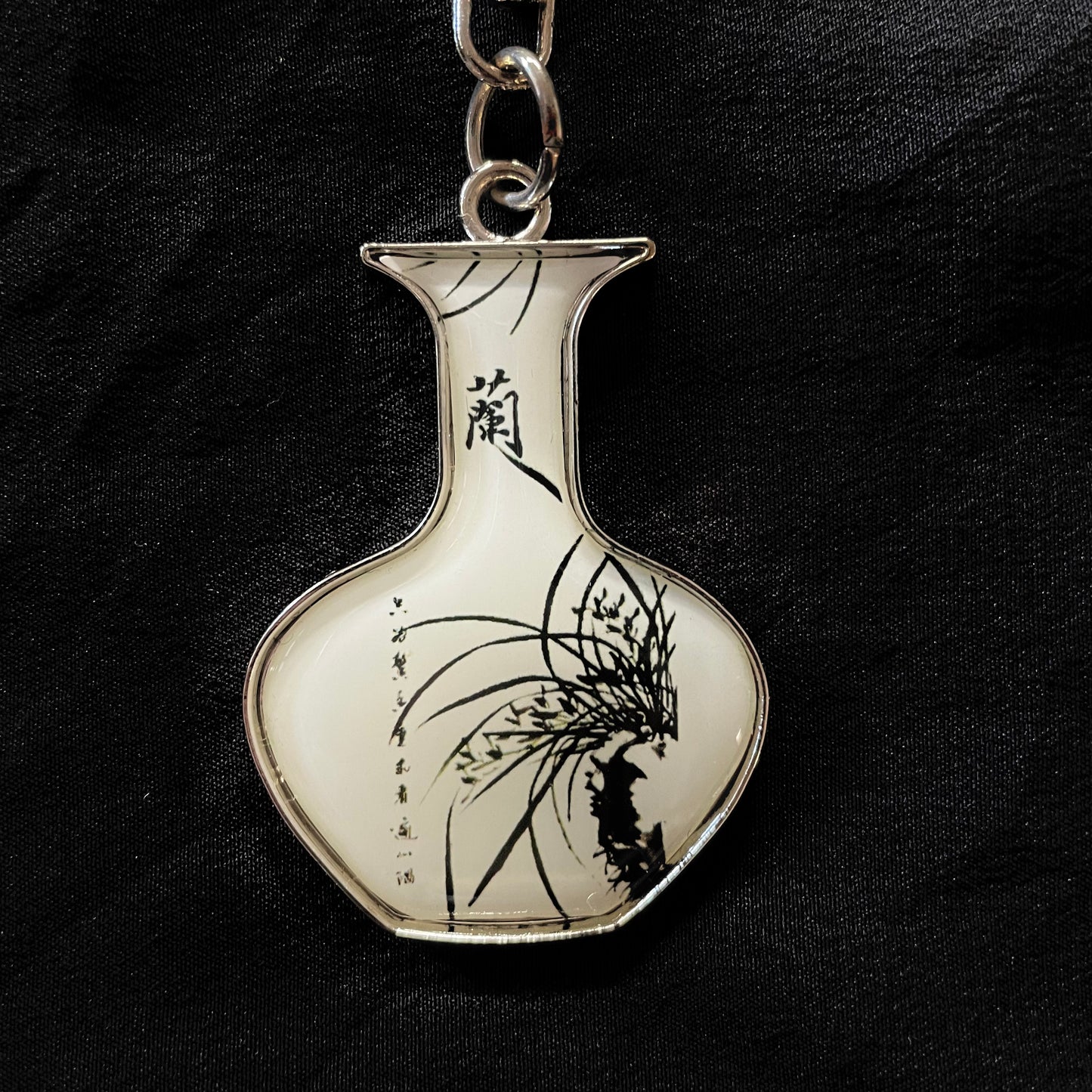 Chinese Style  Porcelain Keychain: Plum, Orchid, Bamboo and Chrysanthemum