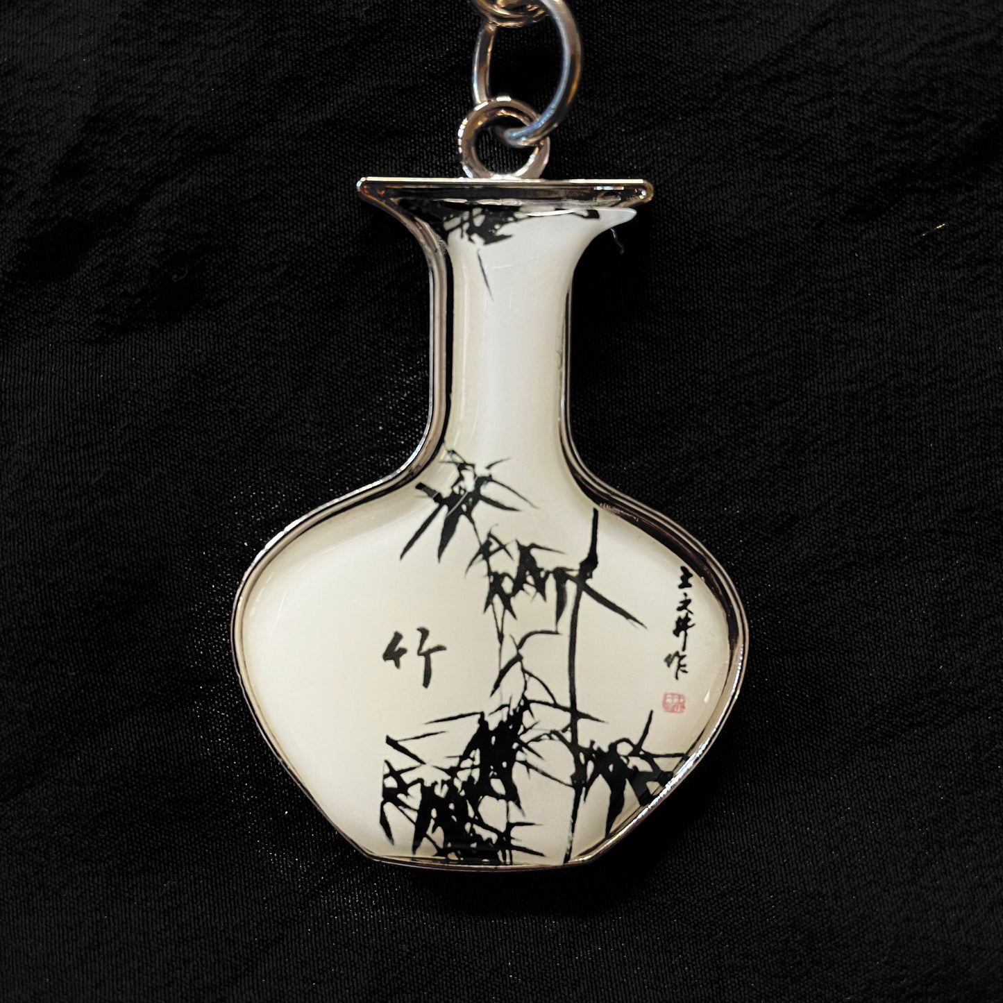 Chinese Style  Porcelain Keychain: Plum, Orchid, Bamboo and Chrysanthemum