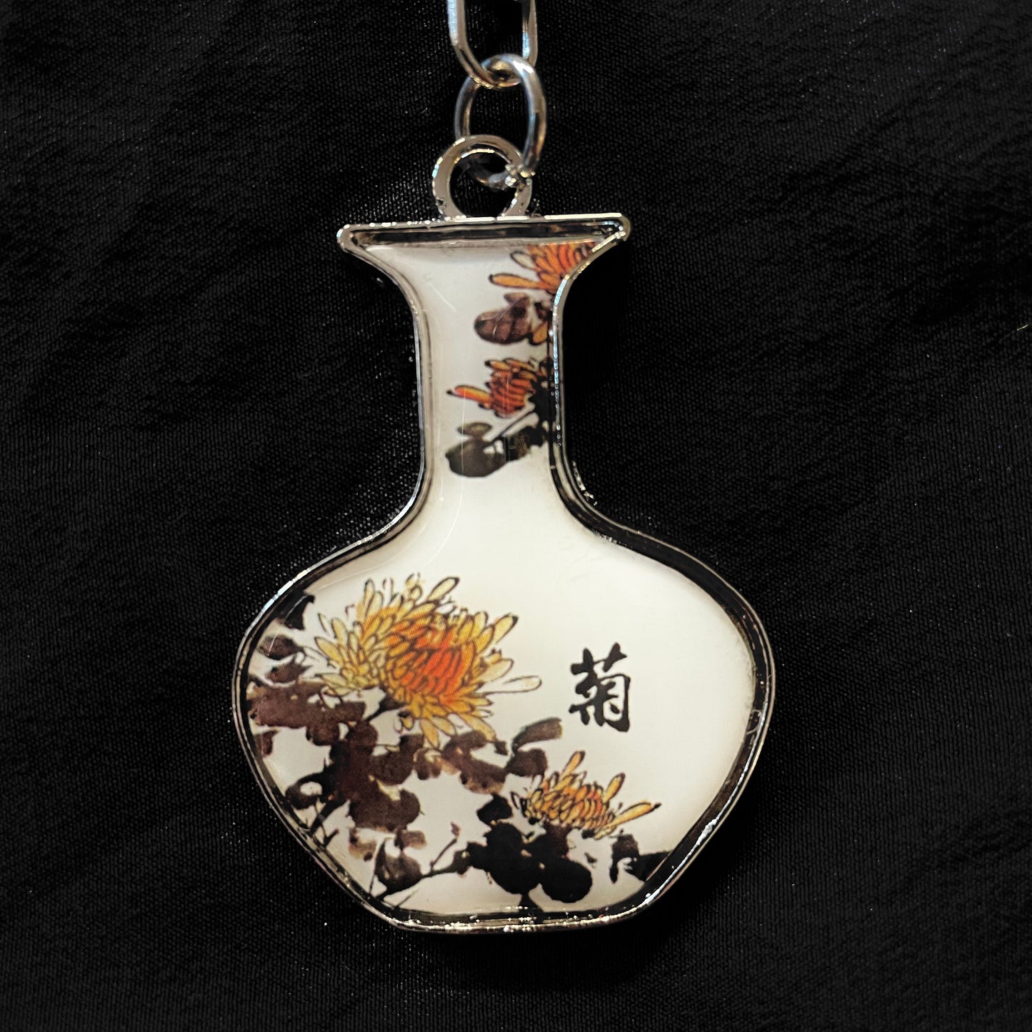 Chinese Style  Porcelain Keychain: Plum, Orchid, Bamboo and Chrysanthemum