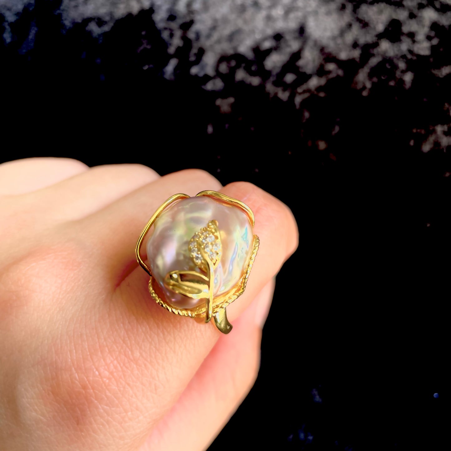 Baroque Pearl  Adjustable Rings