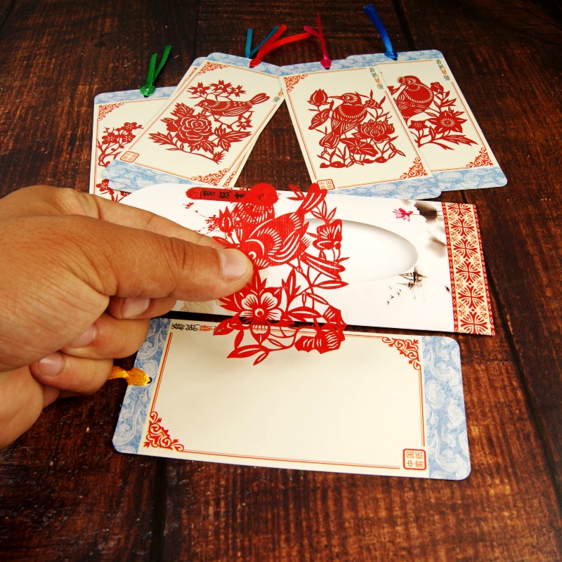 Traditional Handmade Paper-cut Bookmarks with Chinese Characteristics(A pack of 6)