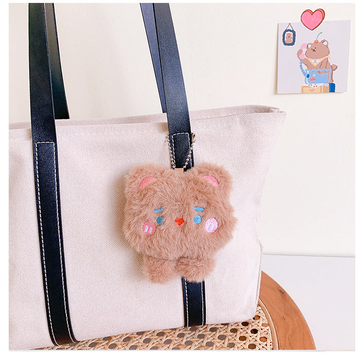 Cute plush bear bag decoration