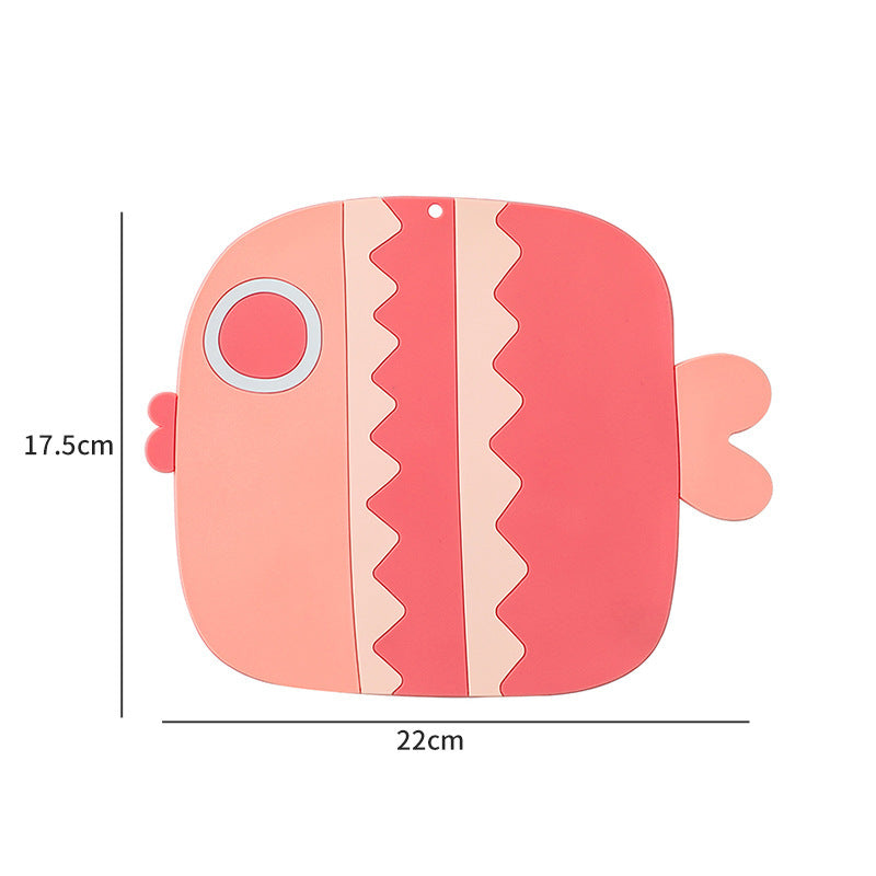 Cartoon little fat fish high-temperature silicone anti-scald table mat (large 1 medium 1 small 1 / set)