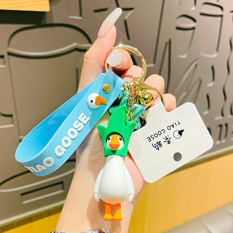 Cute cartoon goose keychain