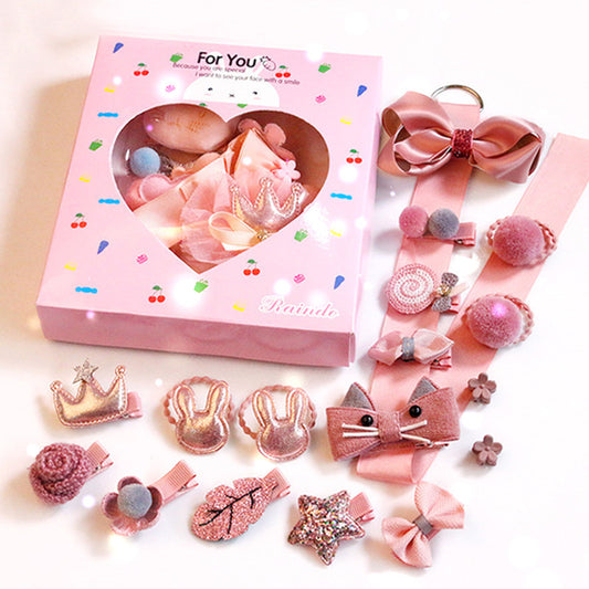 Boxed cute little girl hair card set（18pcs）
