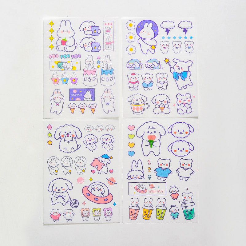 Mugs luggage handbook stickers(4 sheets)