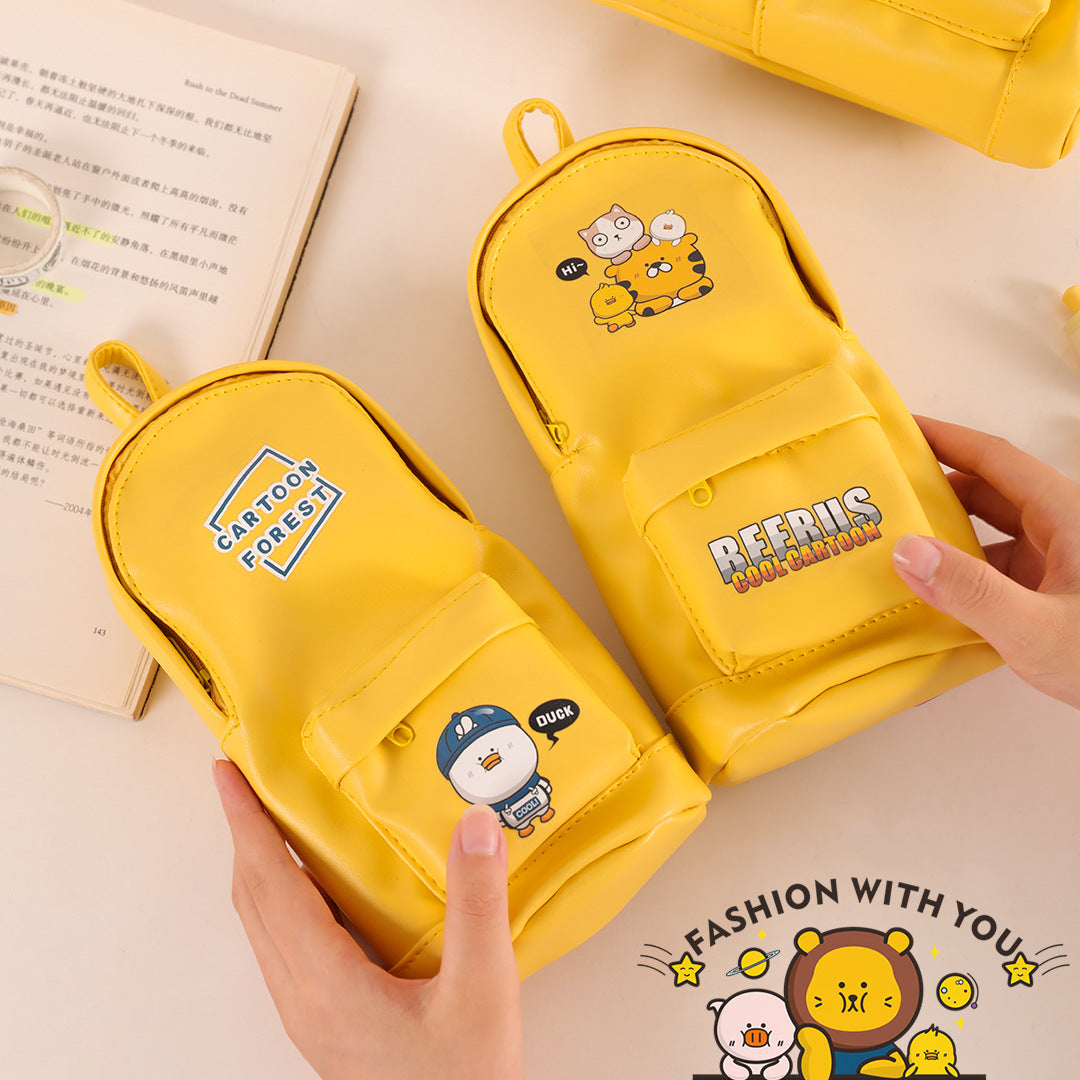 Cartoon schoolbag pencil pouch