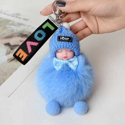 Real Fox Hair Cute Doll Key-decoration