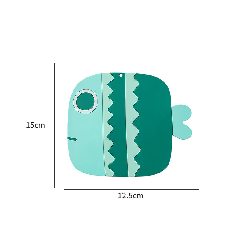 Cartoon little fat fish high-temperature silicone anti-scald table mat (large 1 medium 1 small 1 / set)