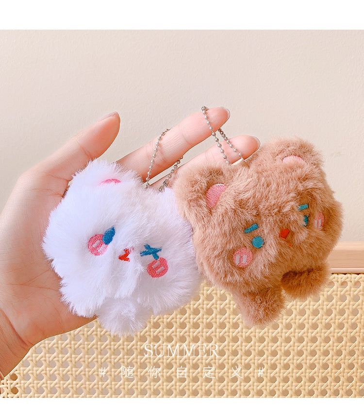 Cute plush bear bag decoration