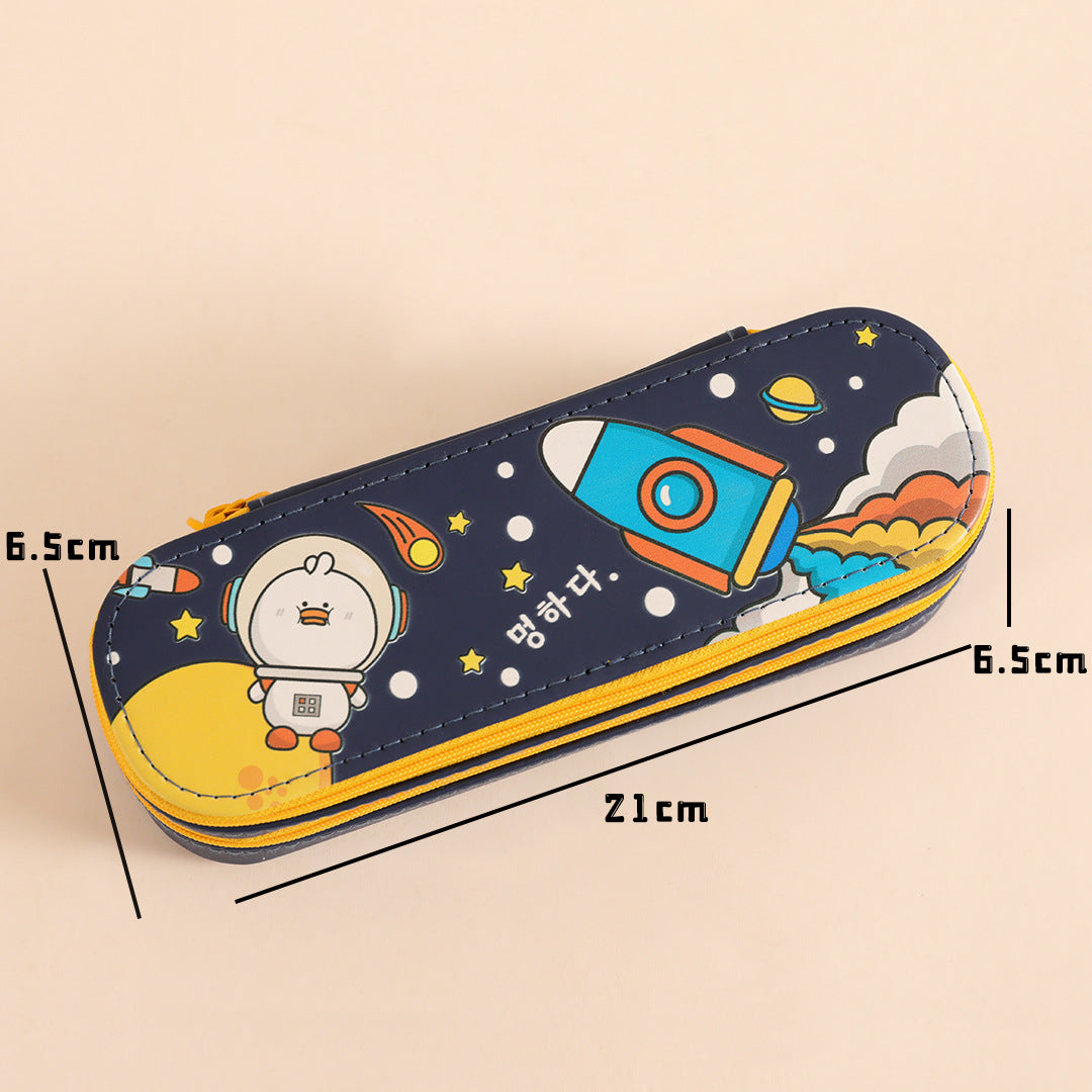 Cartoon design double layer large capacity pencil case