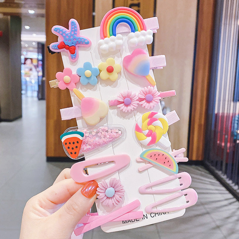 Children's cute cartoon hairpin set（14pcs）