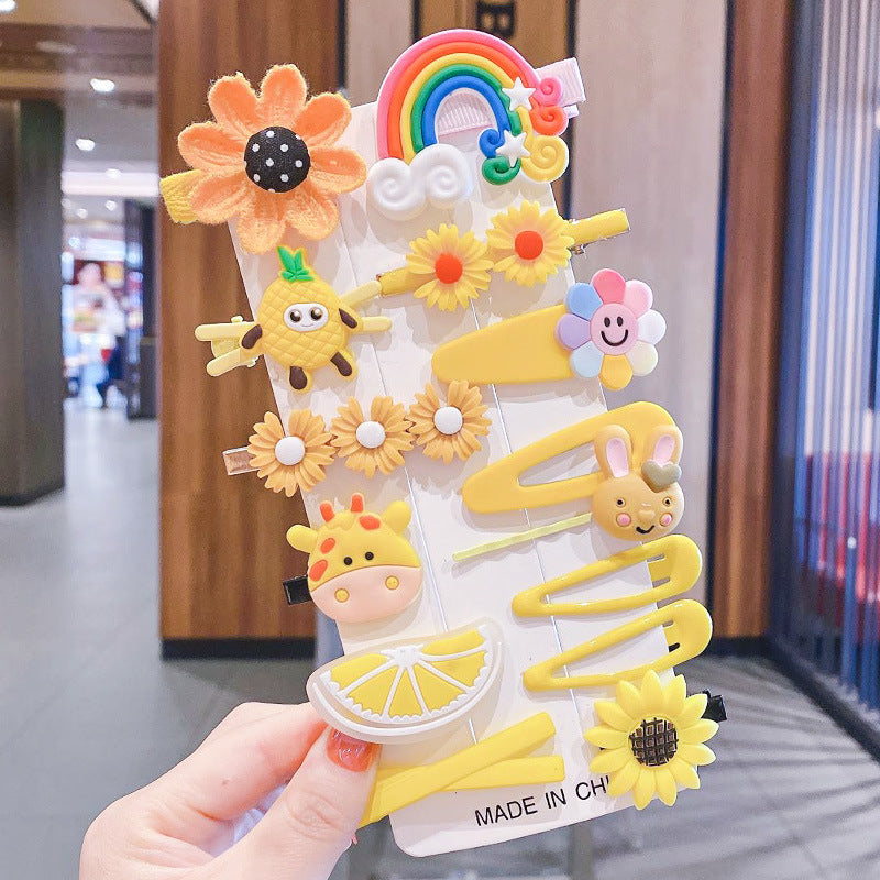 Children's cute cartoon hairpin set（14pcs）