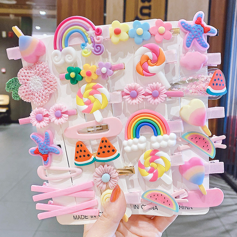 Children's cute cartoon hairpin set（14pcs）