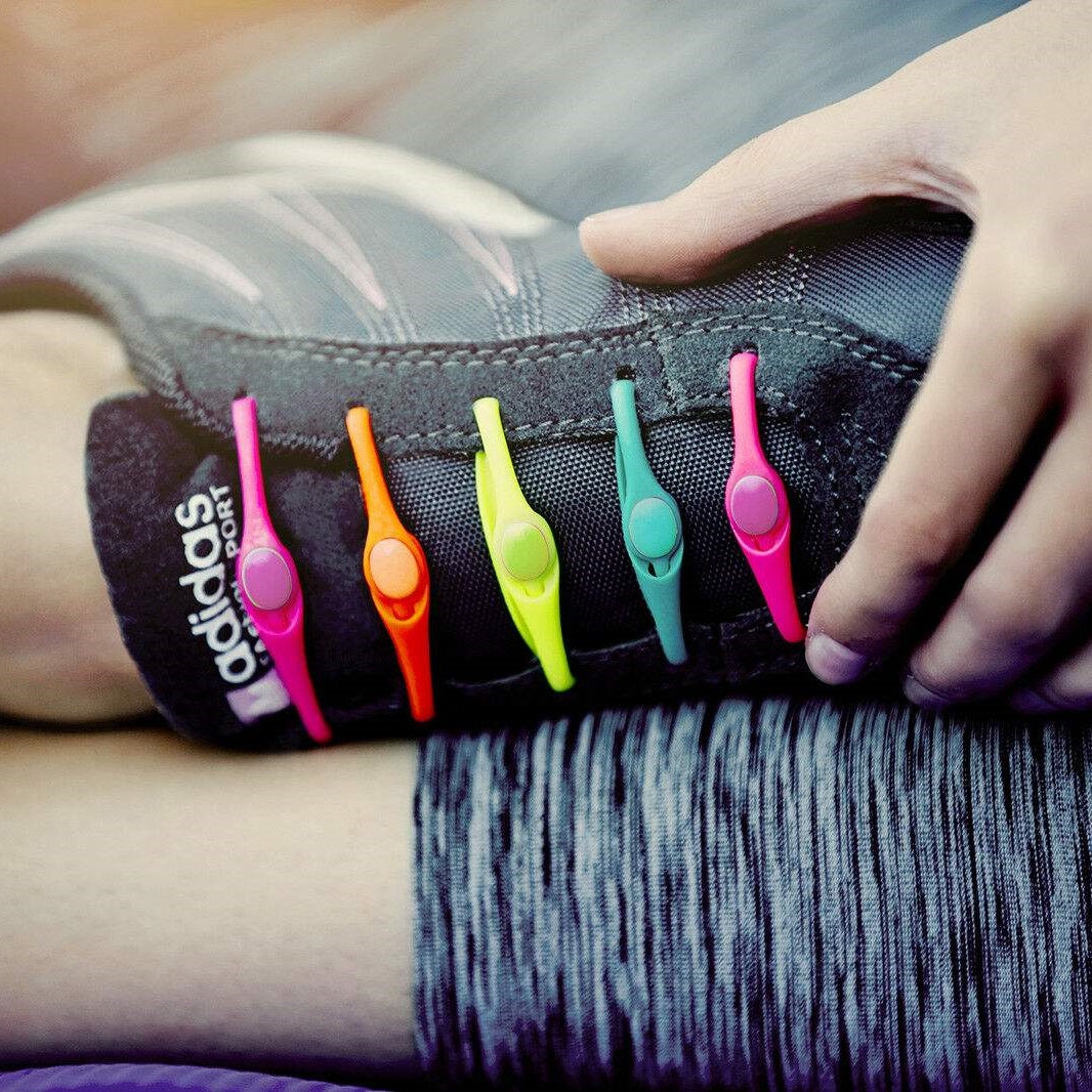 Candy-colored round toe silicone non-binding elastic shoelaces