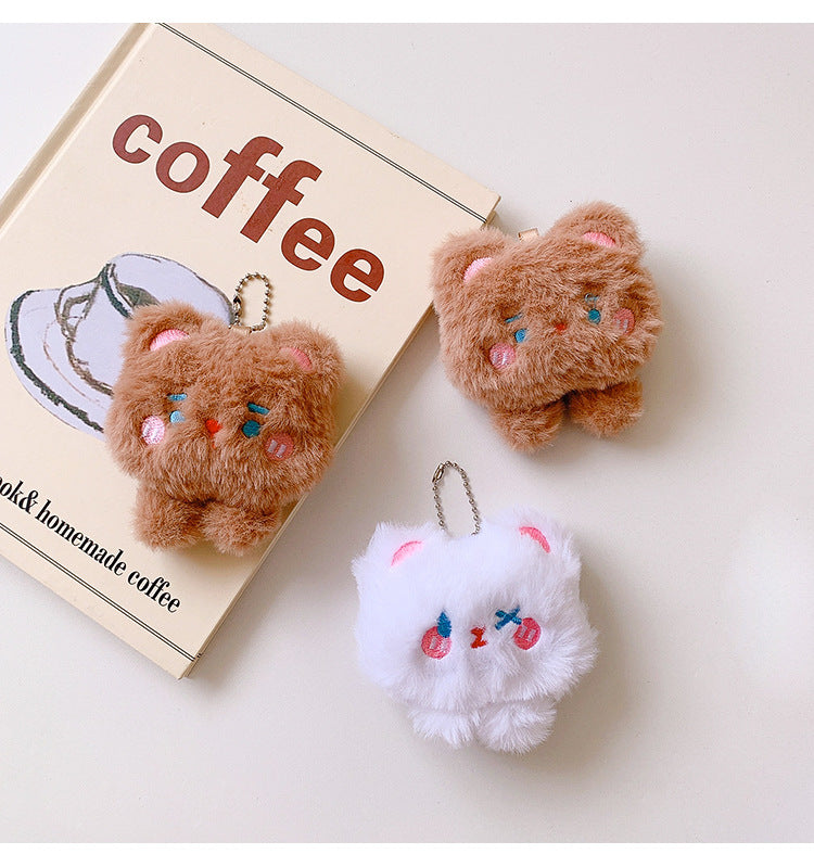 Cute plush bear bag decoration